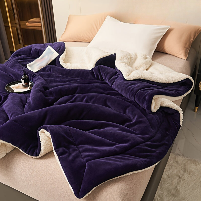 Luxe Comfort - Ultra-Soft Dark Purple Fleece Throw Blanket