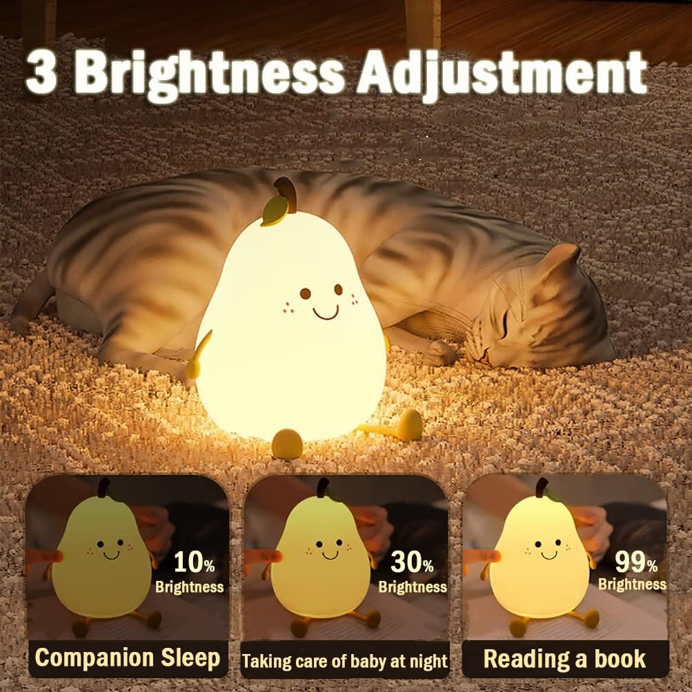 PearGlow - Chic Pear-Shaped Night Light with Warm White Glow
