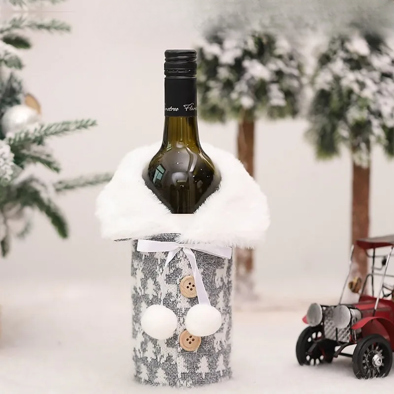 Festive Cheers - Elegant Christmas Wine Bottle Cover