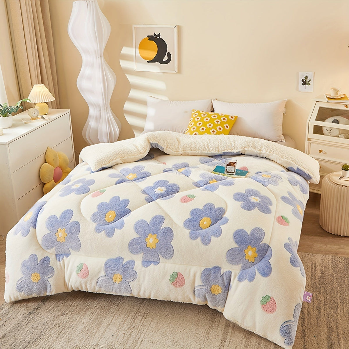FloralDream - Soft Winter Fleece Duvet with Floral Print