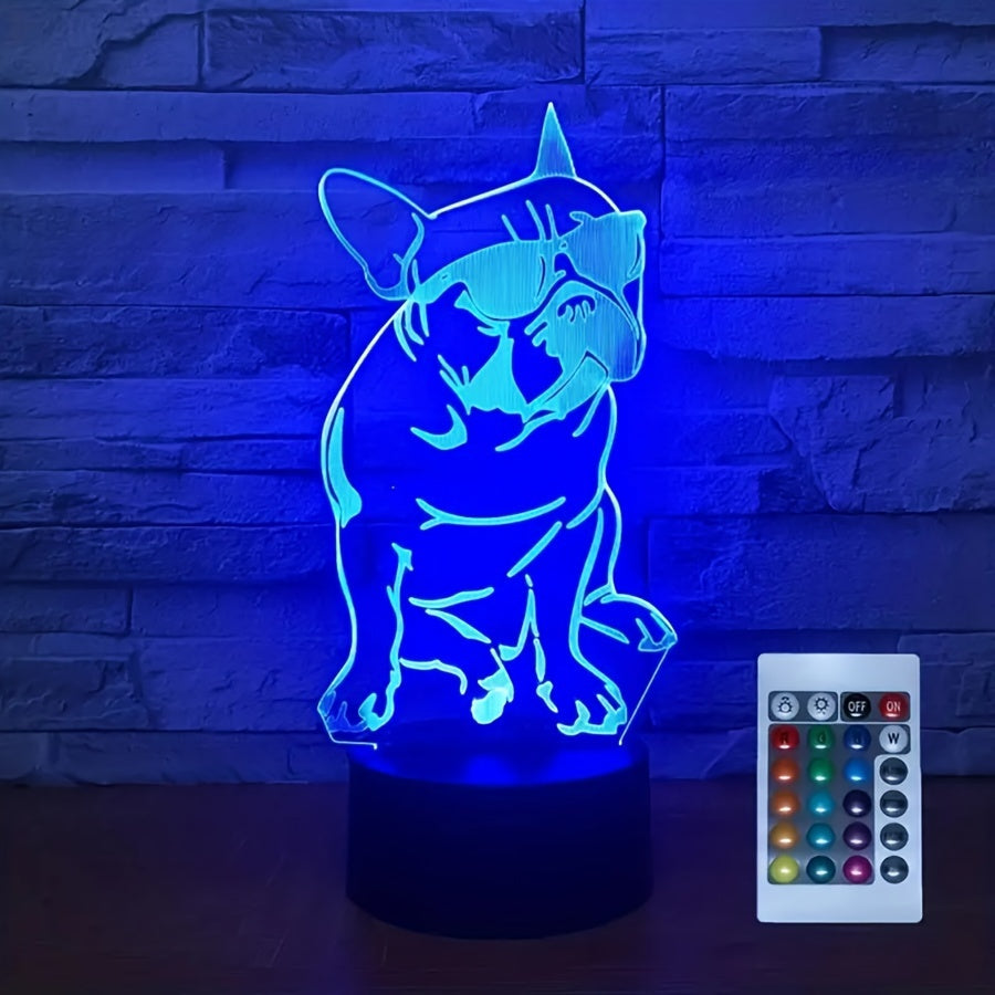 DecoBulldog - French Bulldog 3D Lamp with 16 Colors