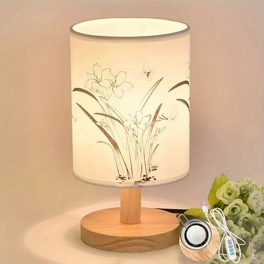 Dalveen - Dimmable Wooden LED Table Lamp with USB