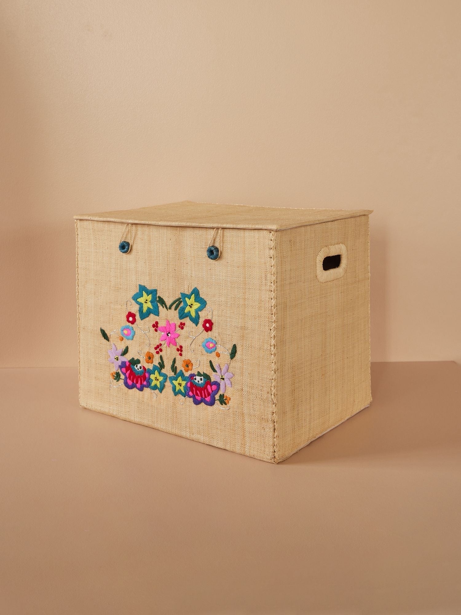 RaffiaChic - Panier de rangement artisanal en raphia naturel