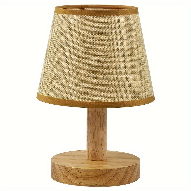 Bosklyn - Wood LED Bedside Lamp with Linen Shade