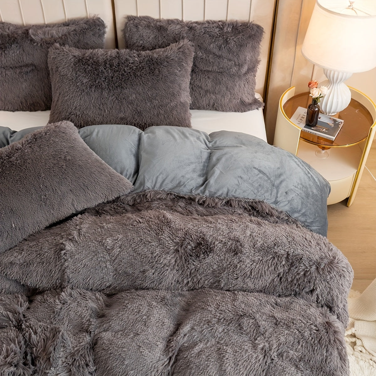 IndulgeNest - Ultra Soft Plush Duvet Cover Set with Zip Closure