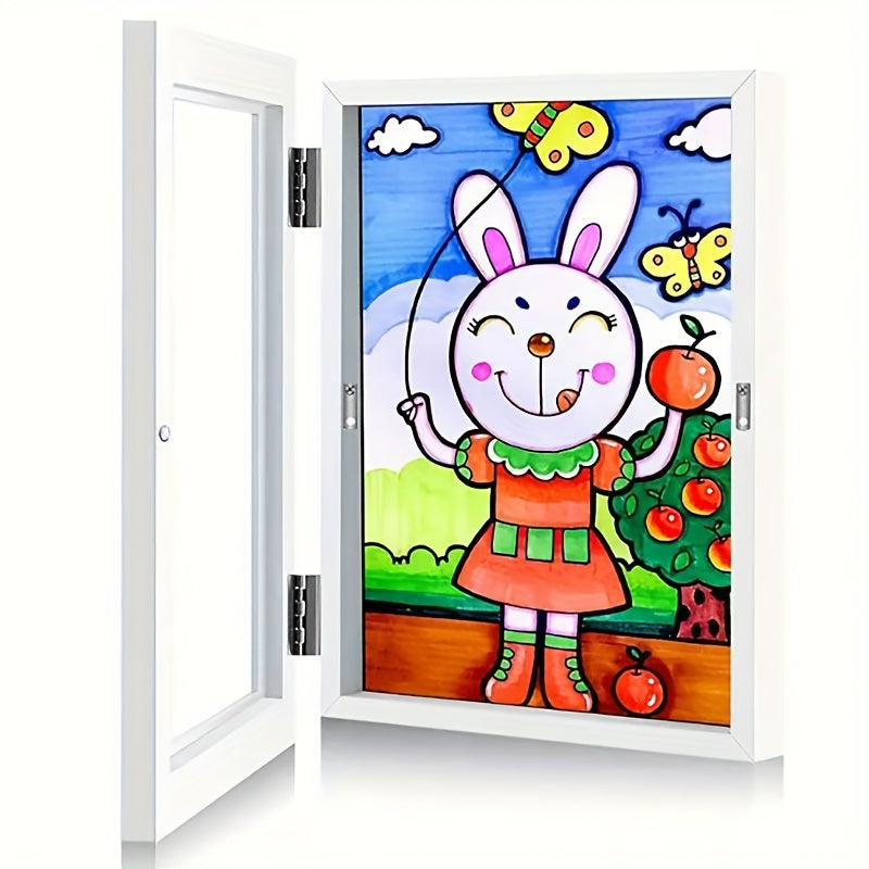 KidArtFrame - Wooden Kids Photo Frame with Front Opening