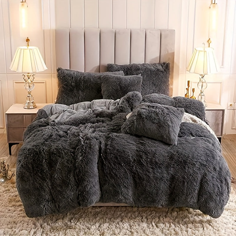 IndulgeNest - Ultra Soft Plush Duvet Cover Set with Zip Closure