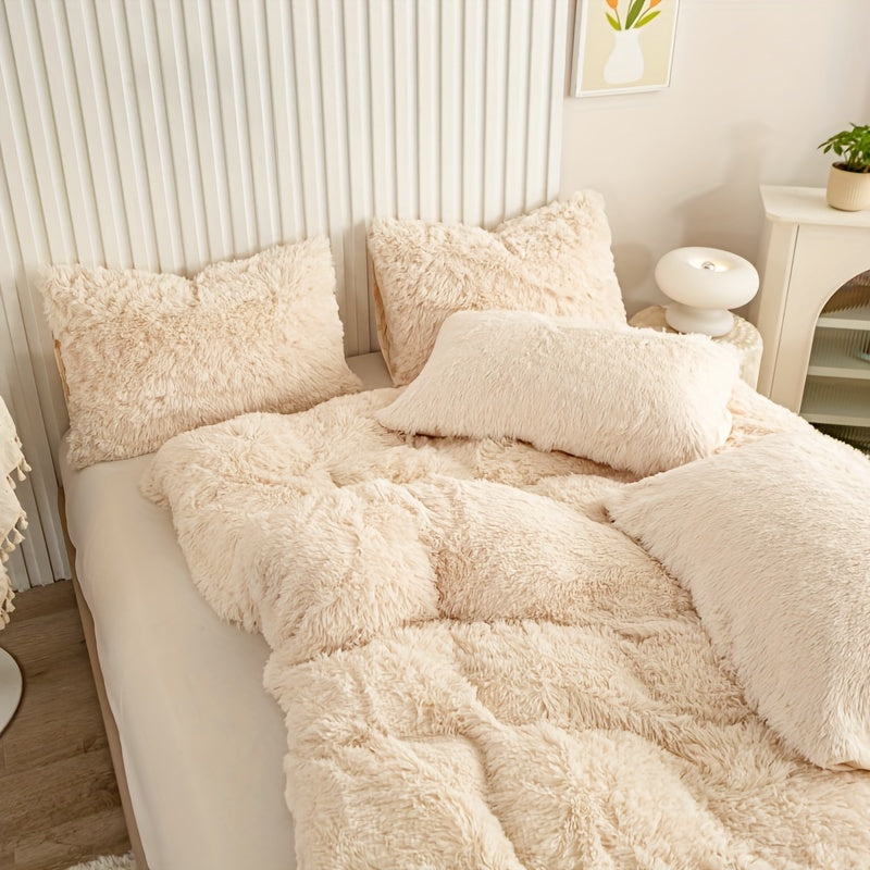 IndulgeNest - Ultra Soft Plush Duvet Cover Set with Zip Closure