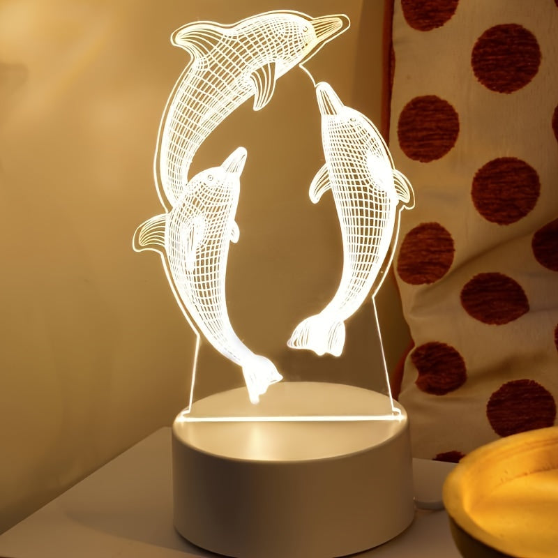 GeoDolphin - 3D Illusion LED Table Lamp