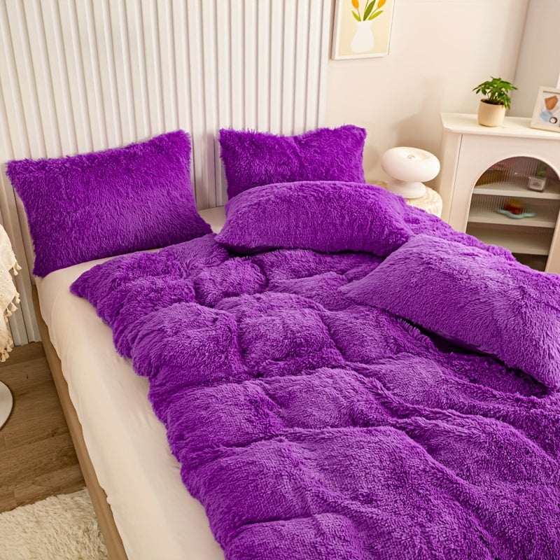 IndulgeNest - Ultra Soft Plush Duvet Cover Set with Zip Closure