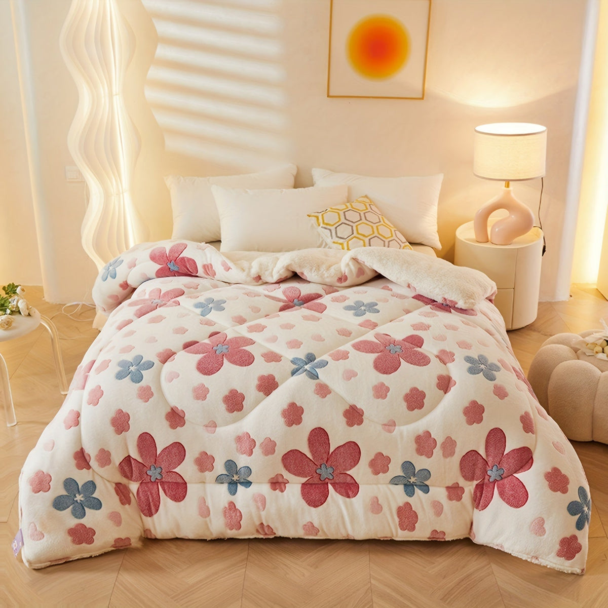FloralDream - Soft Winter Fleece Duvet with Floral Print