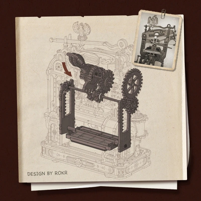 PressMaster 3D Puzzle - DIY Historical Printing Press Building Kit