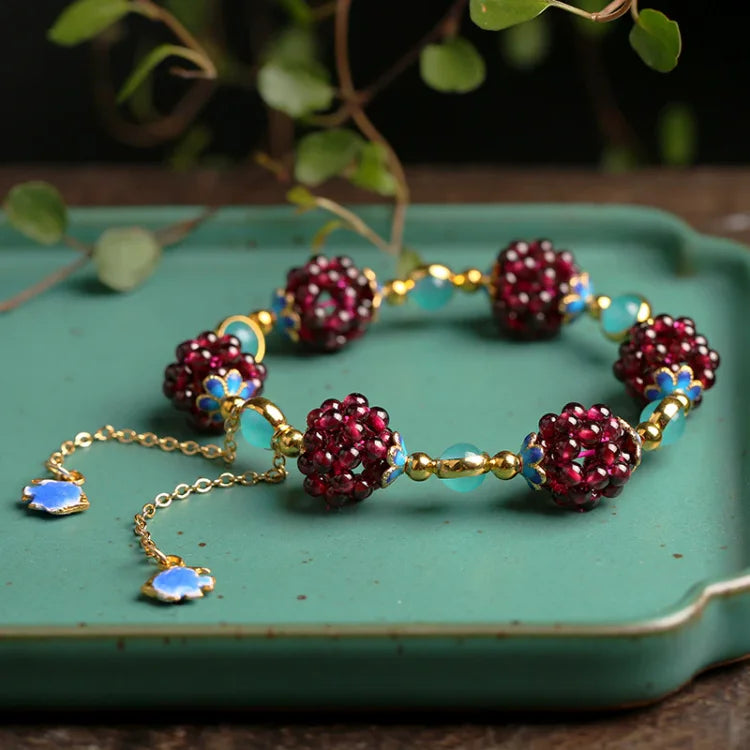 Selina - Bracelet en grenat naturel, amour et guérison