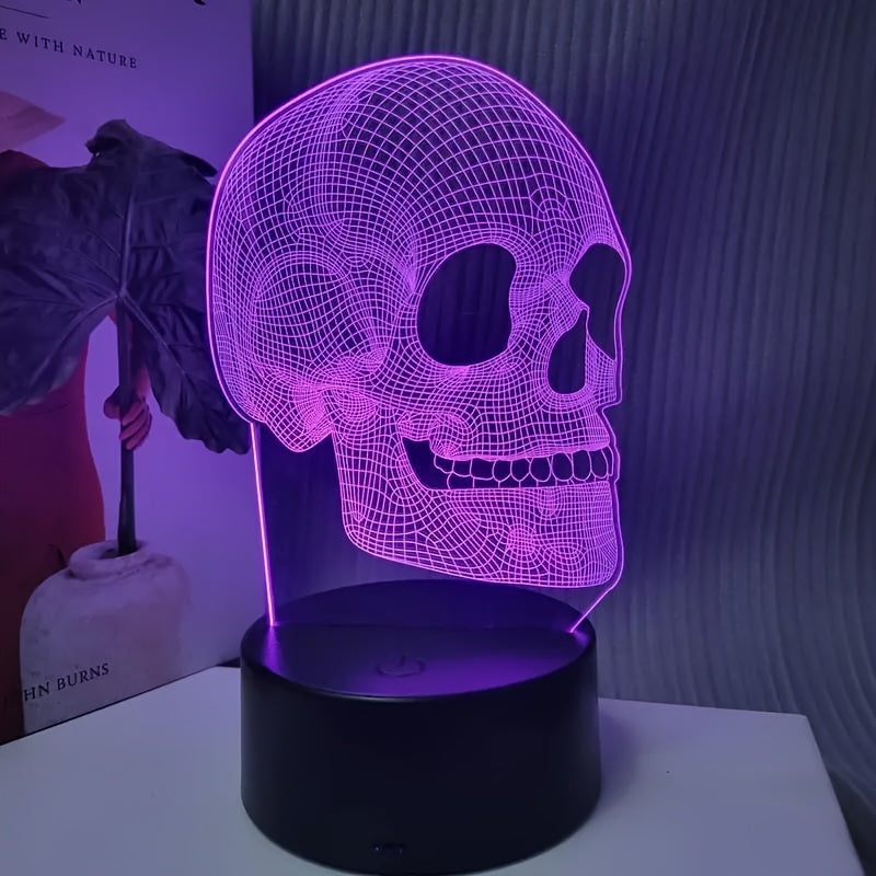 SkullGlow - 3D Geometric Skull LED Table Lamp