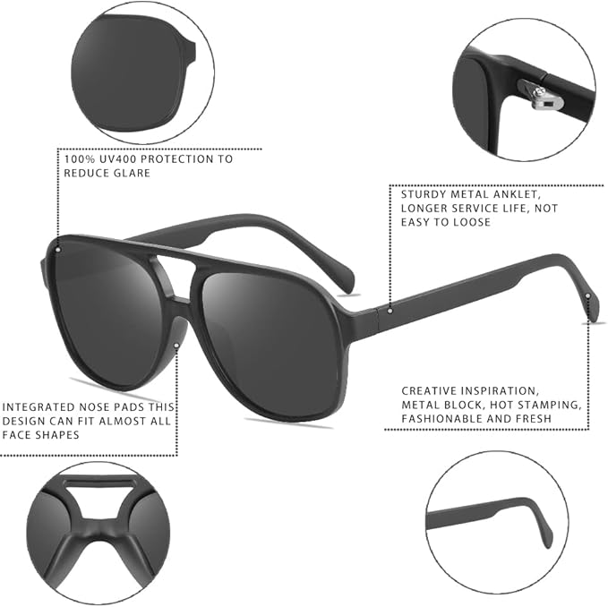 IndyShade - Lunettes de Soleil Aviateur Rétro