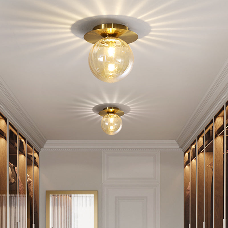 EleganceGlow Ceiling Light - Smoked Glass and Gold Design