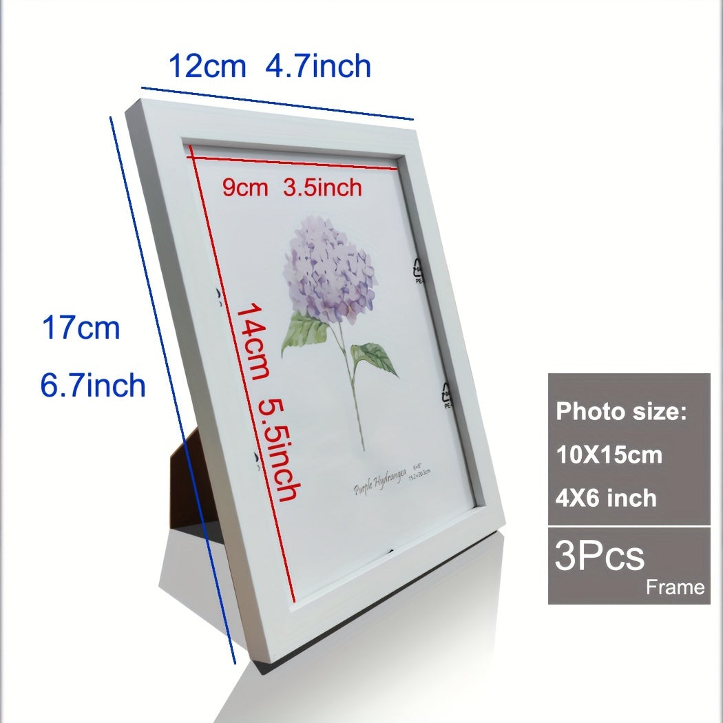 Timeless Memories - Set of 3 Wooden Photo Frames for Your Memories
