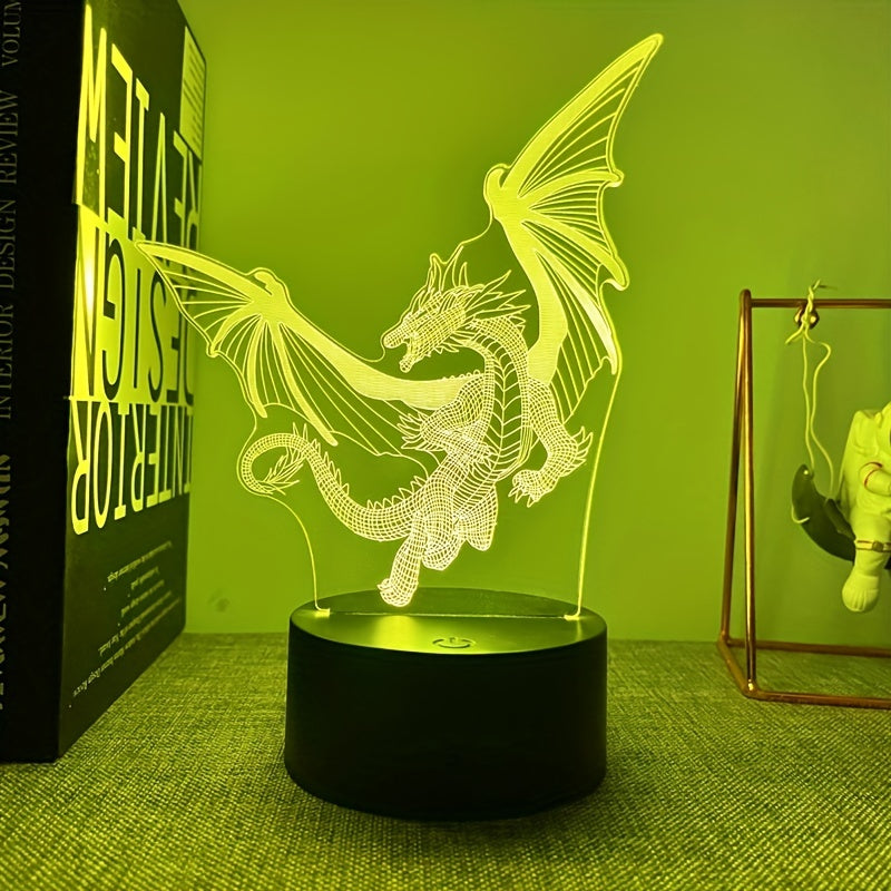 DinoGlow Lamp - 3D Dinosaur Night Light with RGB Light
