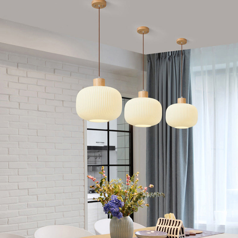 VintageLight - Wood and Glass Pendant with Vintage Charm