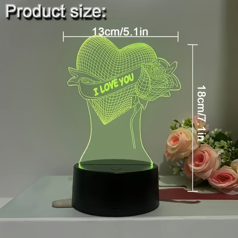 GlowCraft Lamp - 3D Illusion Touch LED Lamp with 7 Colors
