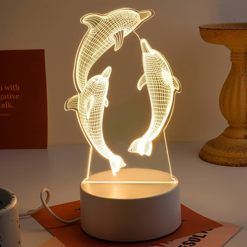 GeoDolphin - 3D Illusion LED Table Lamp