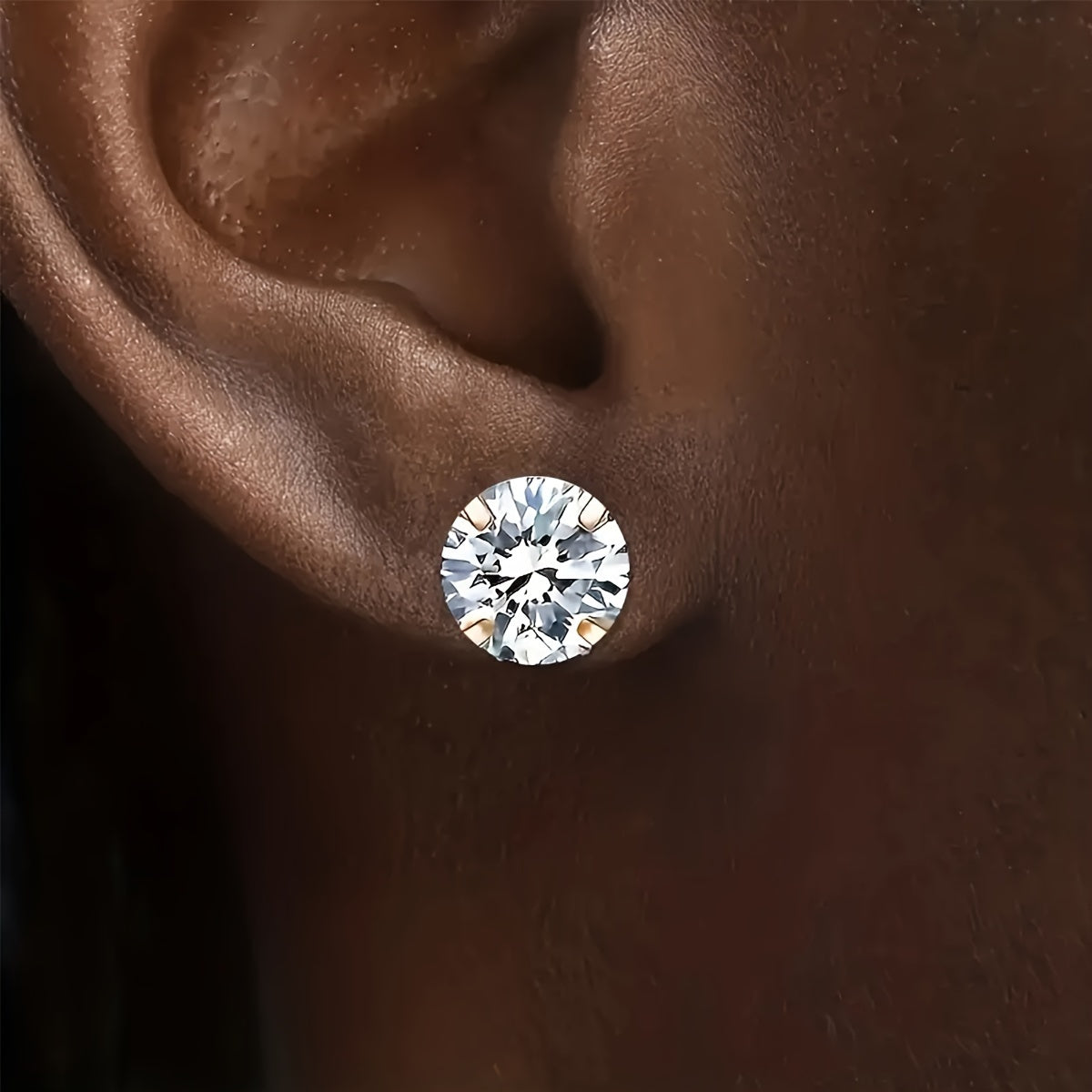 Lumen Sparkle - Titanium and Cubic Zirconia Stud Earrings