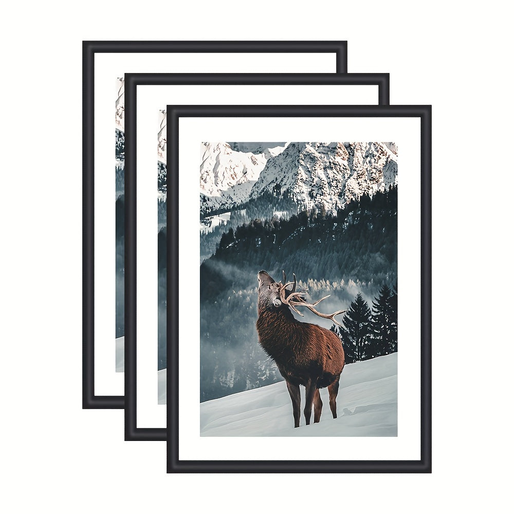 GalleryFrame - Set of 3 Black Photo Frames for Wall and Table