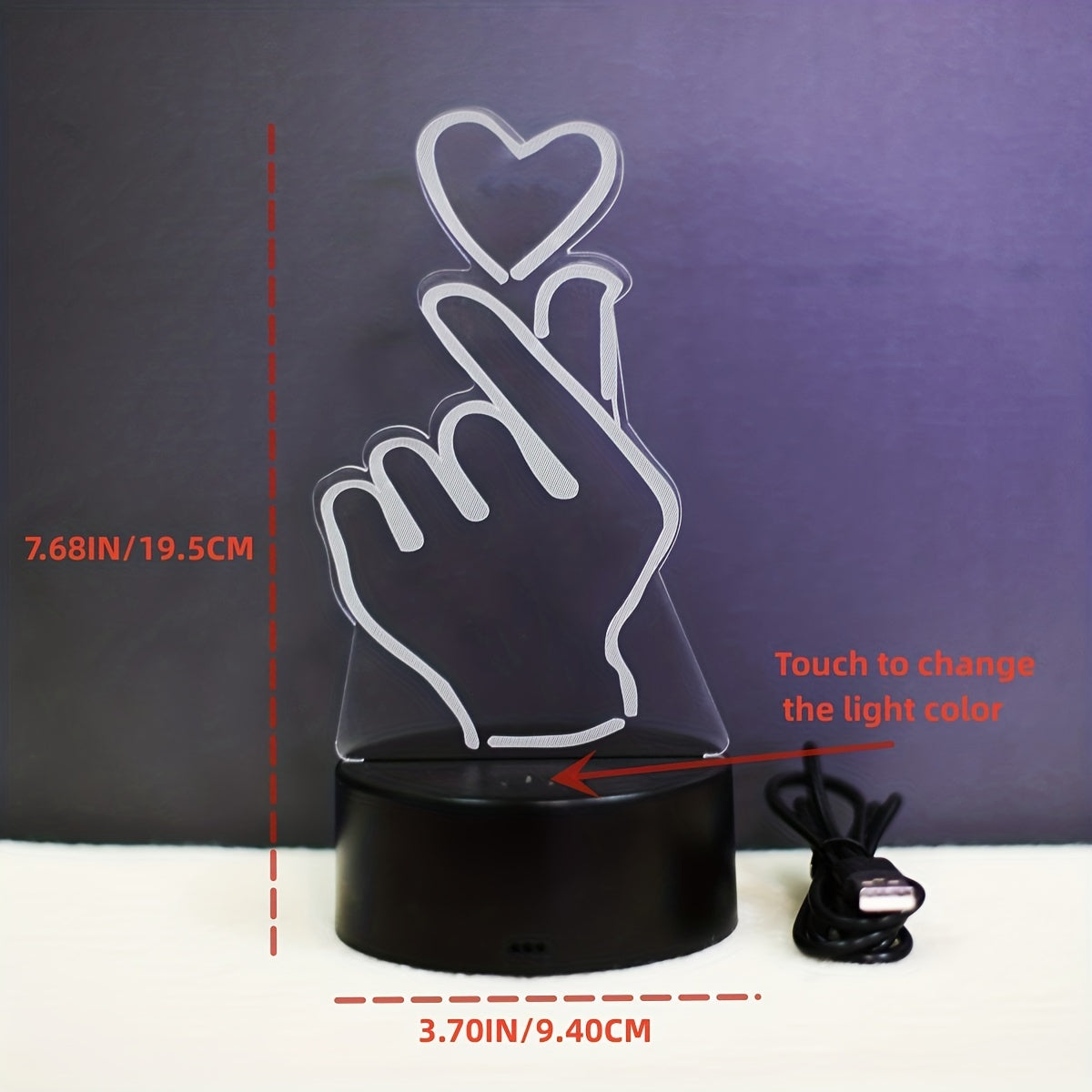 IllumiHeart - Touch-Control 7-Color LED Night Light