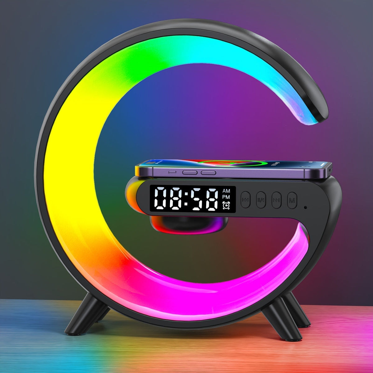 SlimLamp - Minimalist Table Lamp with Alarm Clock and Wireless Charging