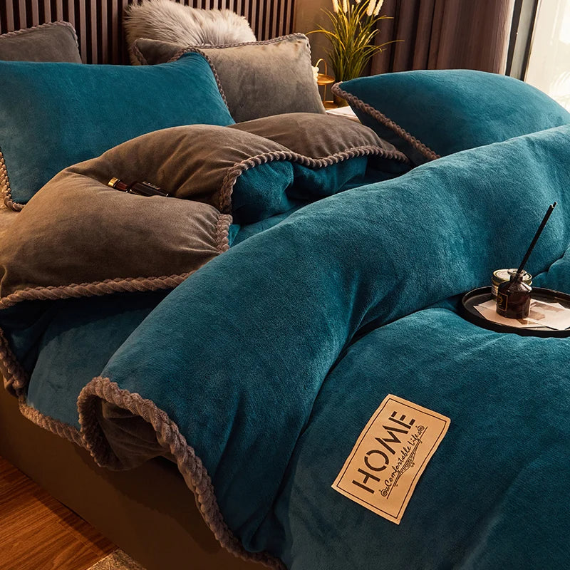 PlushHaven - Cozy Fleece Velvet Duvet Cover Set