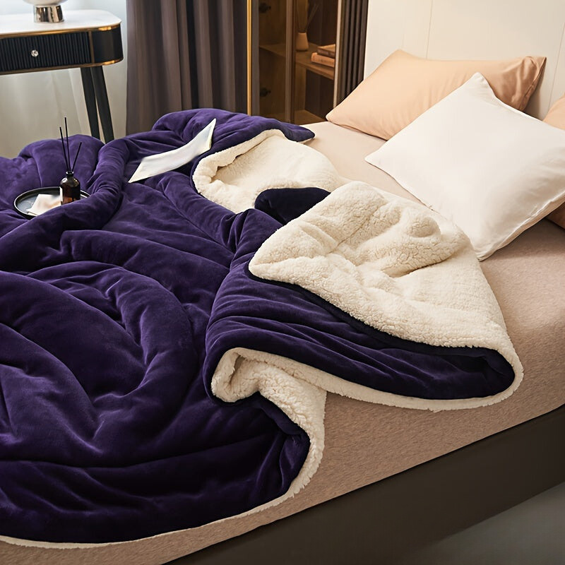 Luxe Comfort - Ultra-Soft Dark Purple Fleece Throw Blanket