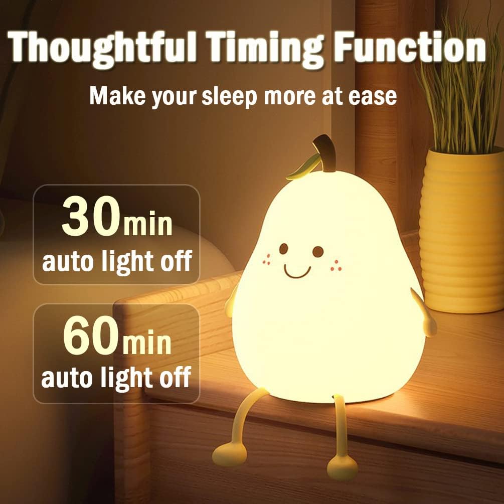 PearGlow - Chic Pear-Shaped Night Light with Warm White Glow