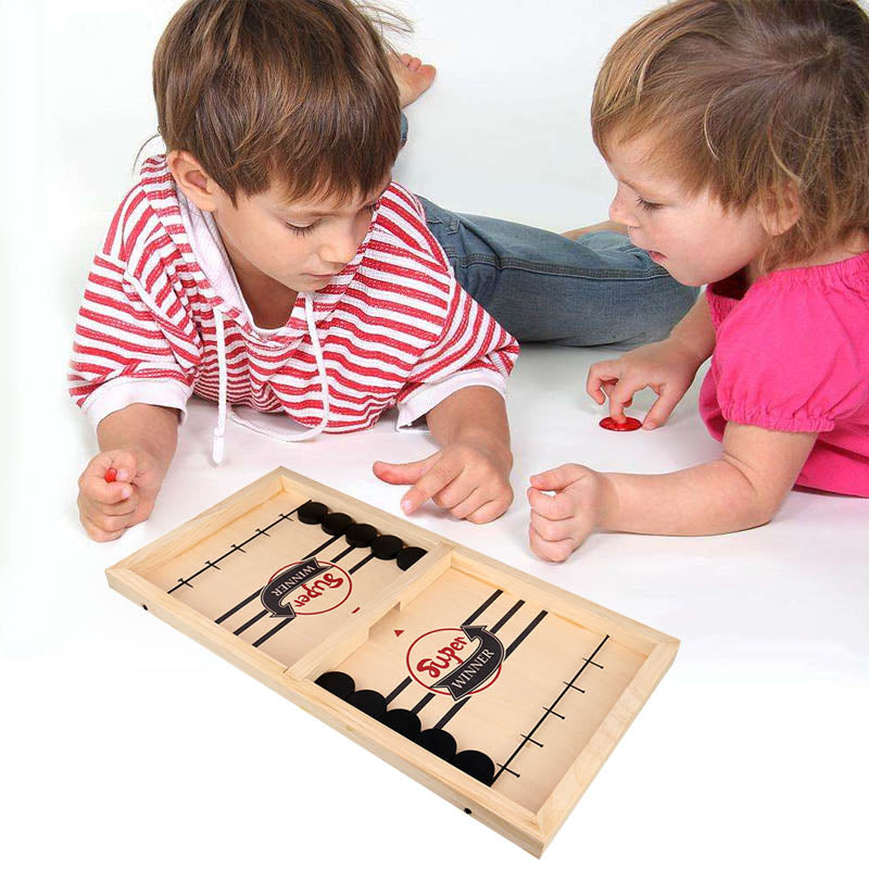 PlayFun - Reversible Double-Sided Sling Puck Board Game for the Family