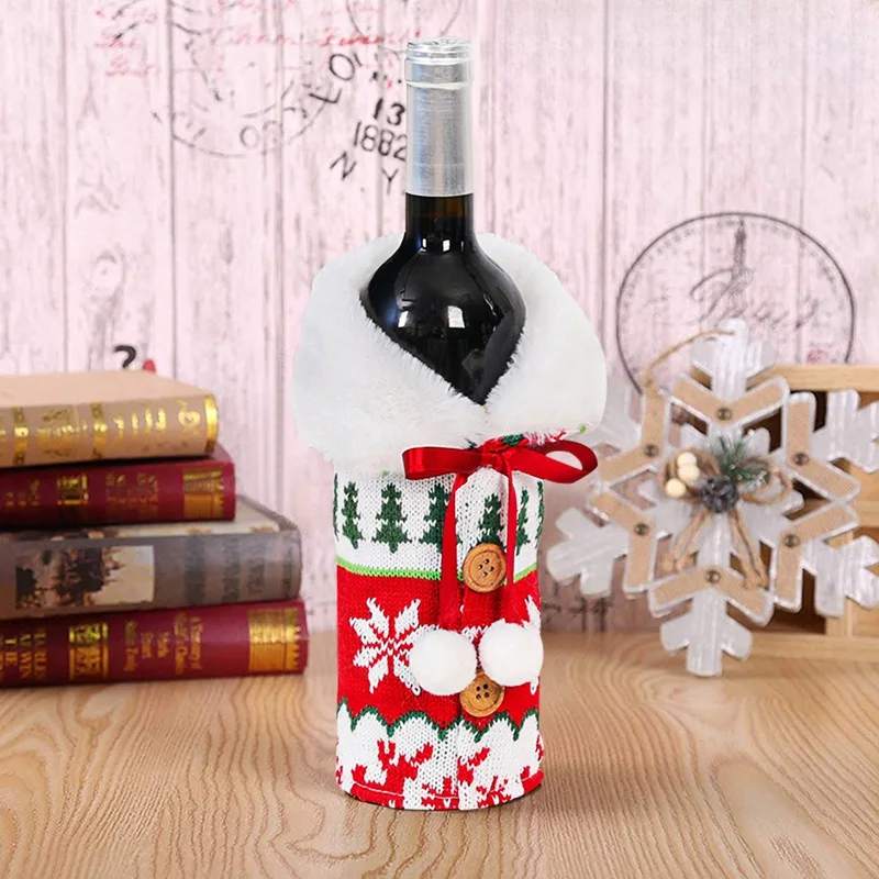 Festive Cheers - Elegant Christmas Wine Bottle Cover
