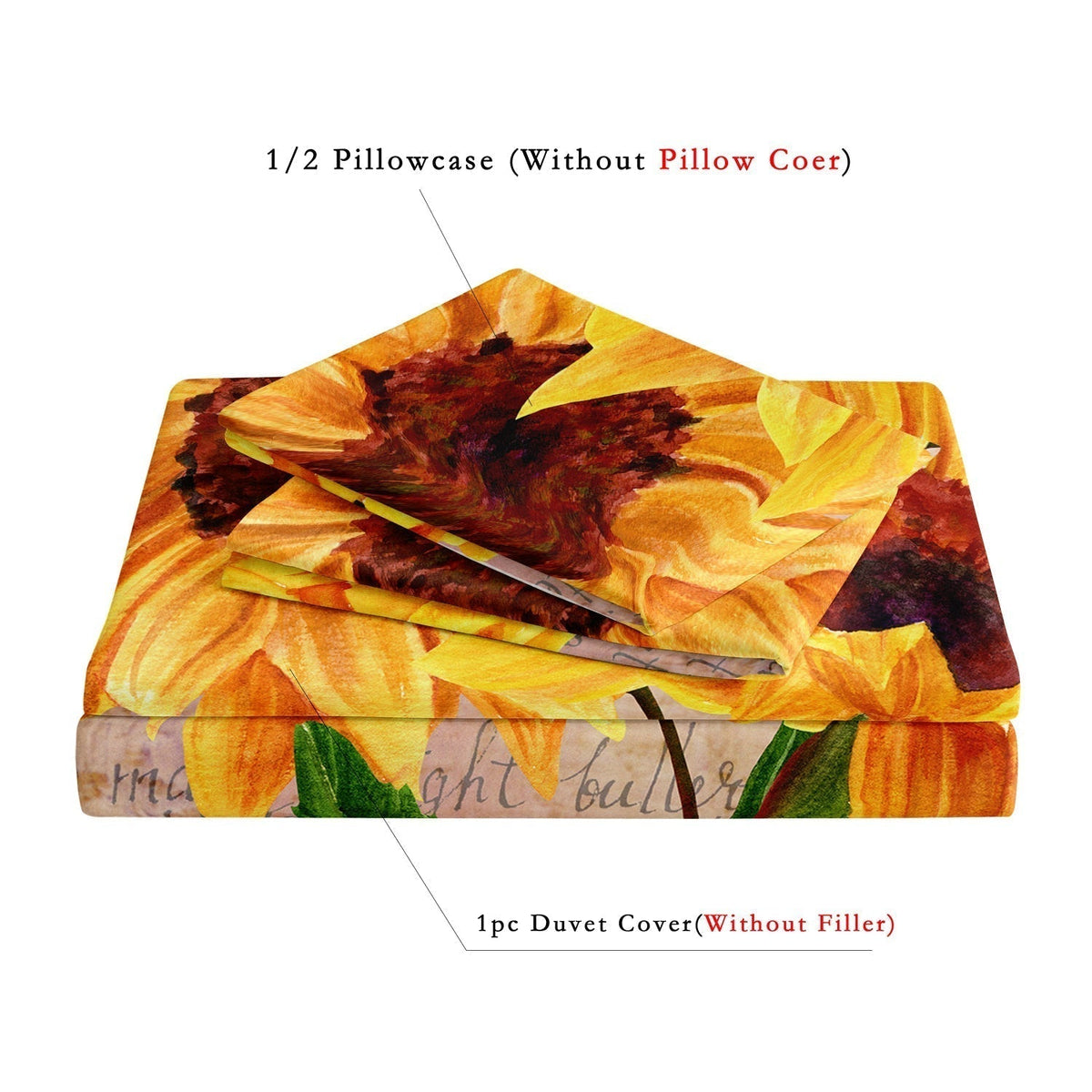 DunaBloom - Soft Sunflower Duvet Cover for a Bright Natural Bedroom