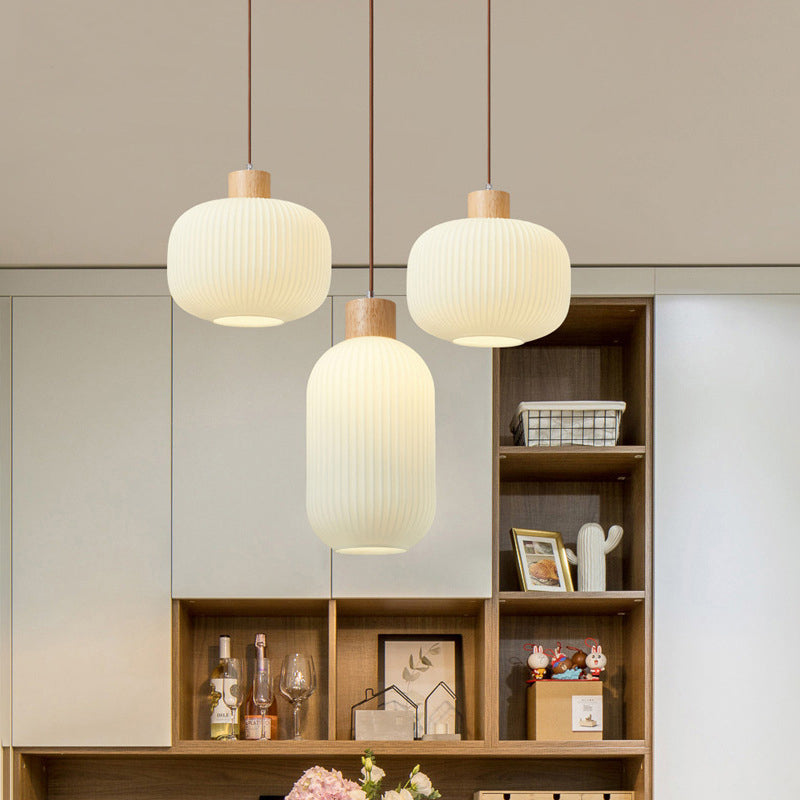 VintageLight - Wood and Glass Pendant with Vintage Charm
