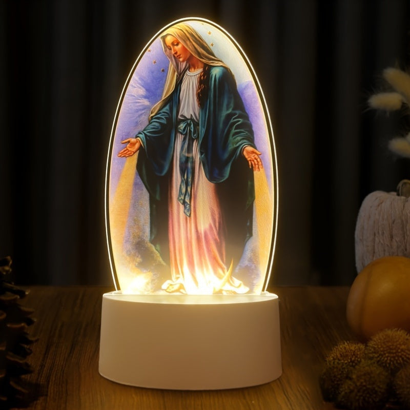 SacredGlow - Virgin Mary LED Night Light with USB Power