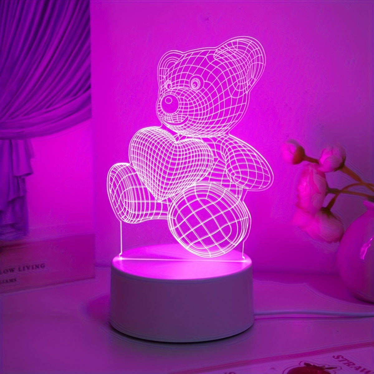 LumiBear - 3D LED Bear Night Light for Kids' Rooms