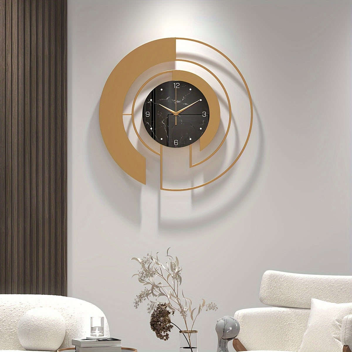 GeoGold Clock - Golden Geometric Wall Clock for Modern Interiors