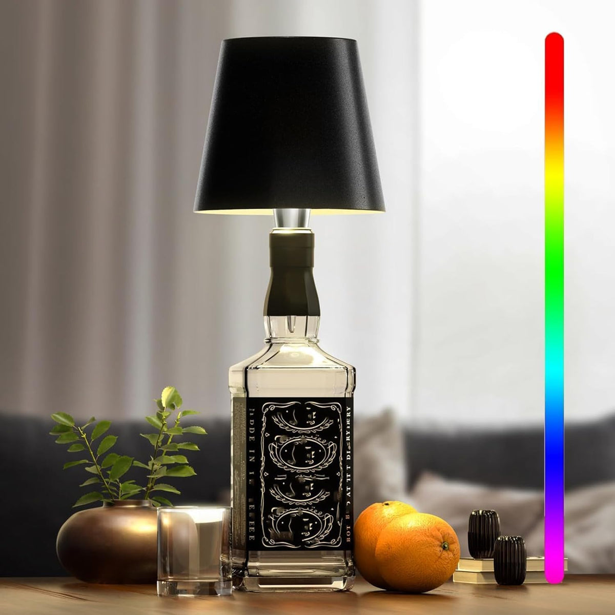 EmberGlow - Wireless Bottle Lamp with Touch Control and USB Charging
