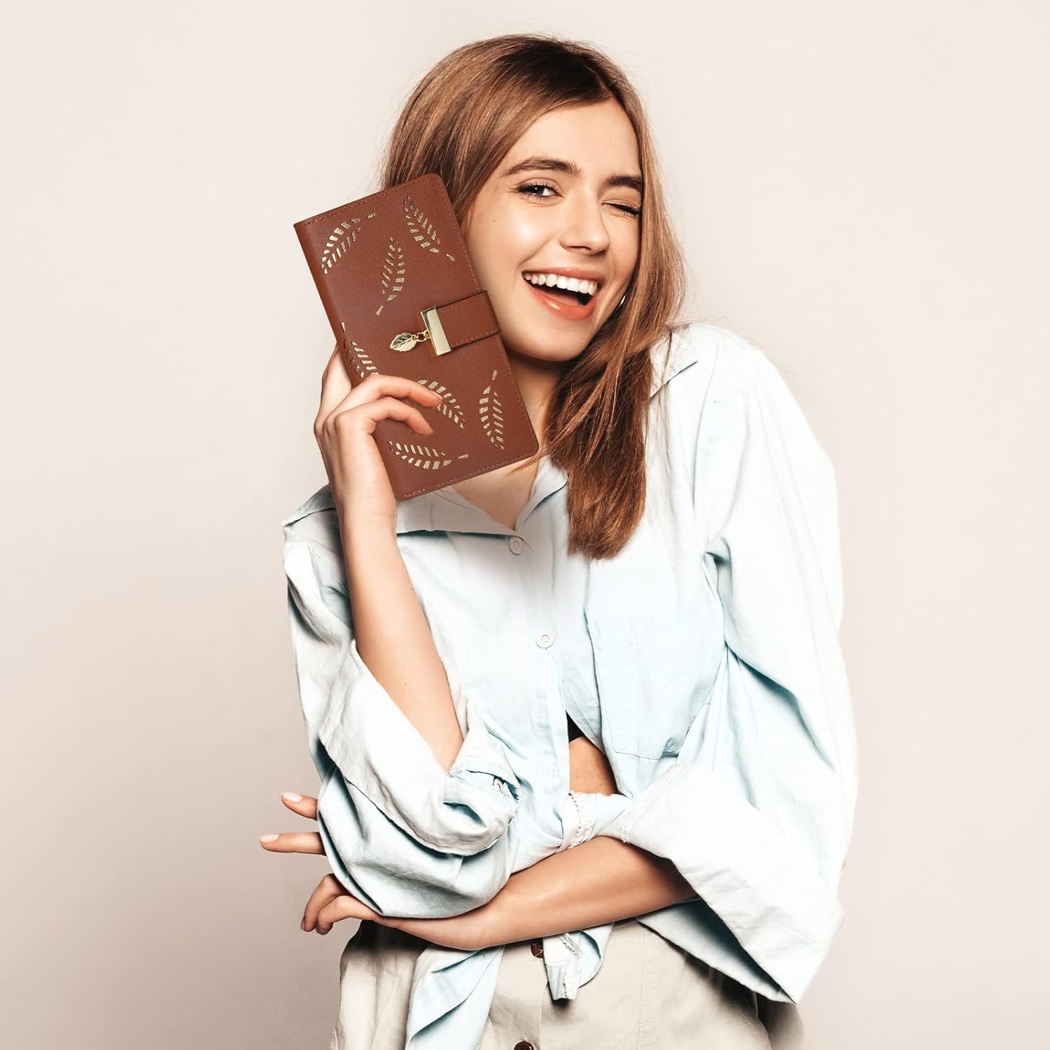 LeatherLeaf - Portefeuille Cuir Femme Raffiné
