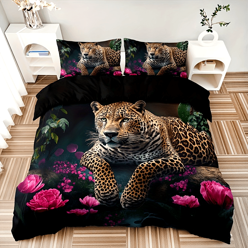 FierceFloral - Animal Print & Floral Bedding Set