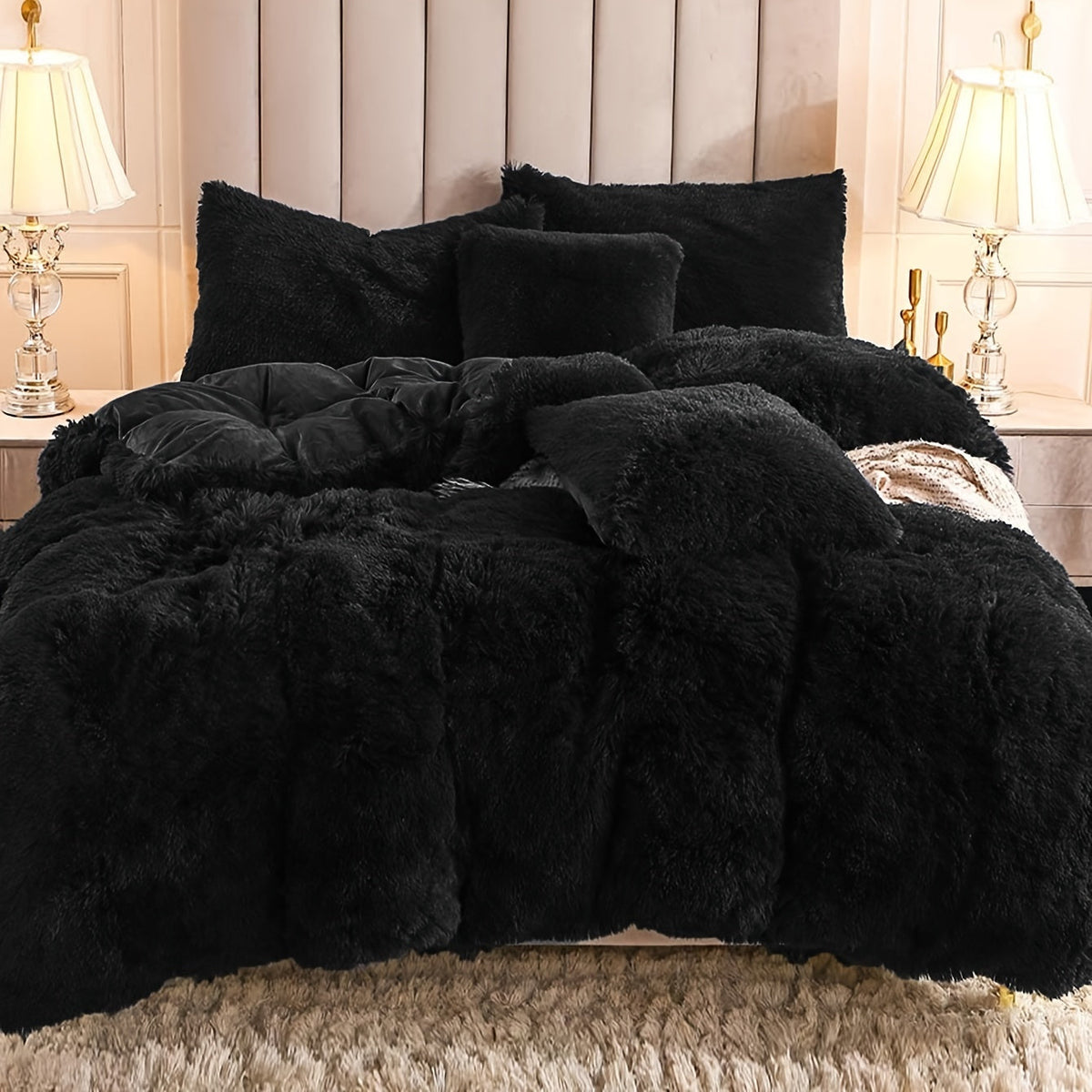 IndulgeNest - Ultra Soft Plush Duvet Cover Set with Zip Closure