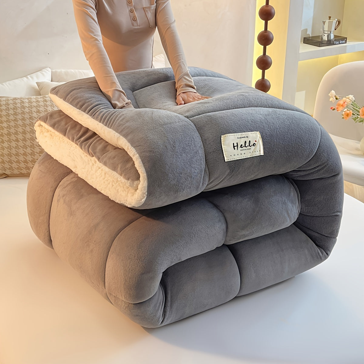 KozeLodge - Chalet Style Sherpa Fleece Duvet for Cozy Warmth