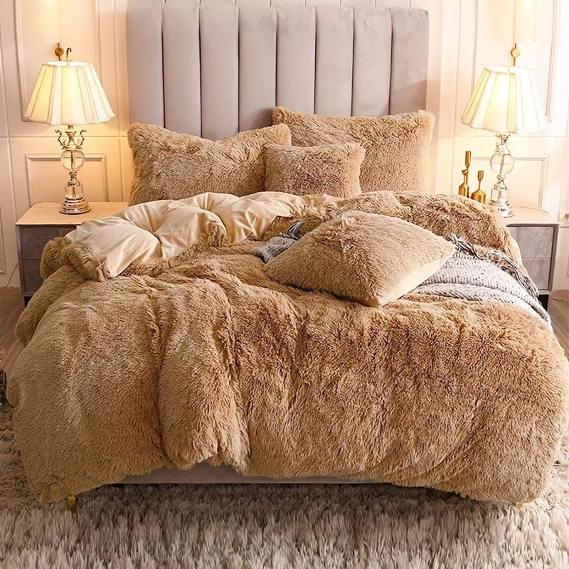 IndulgeNest - Ultra Soft Plush Duvet Cover Set with Zip Closure