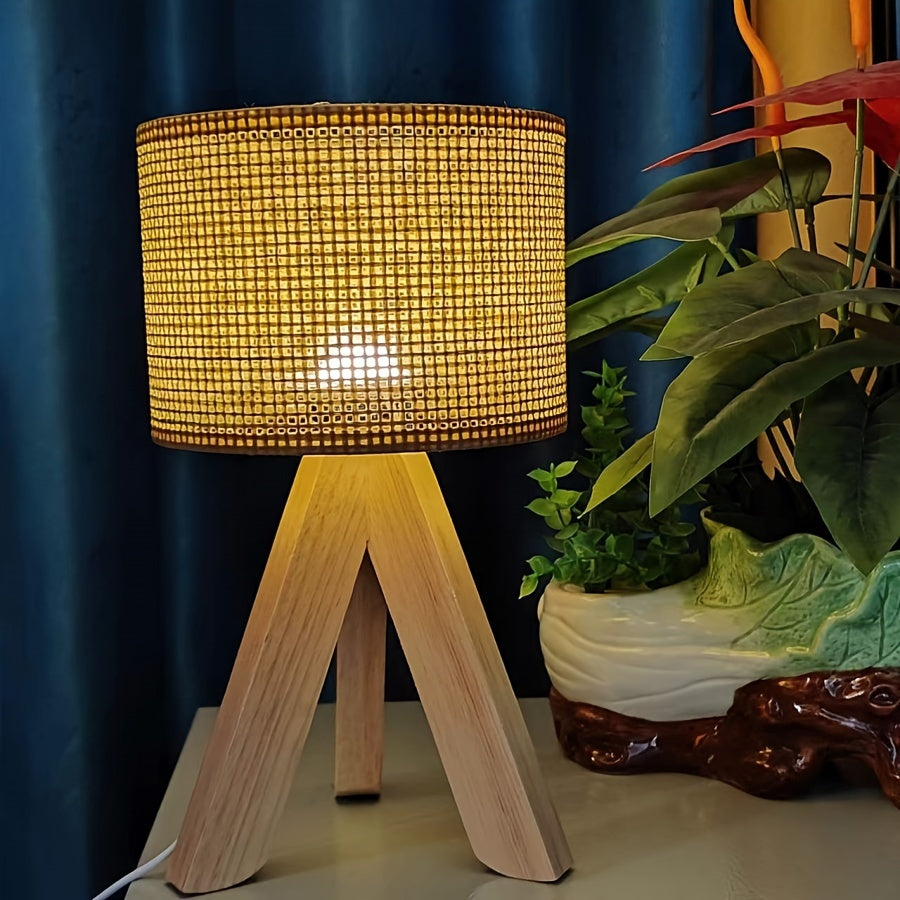 DecoGlow Lamp - Wooden Table Lamp with USB Power
