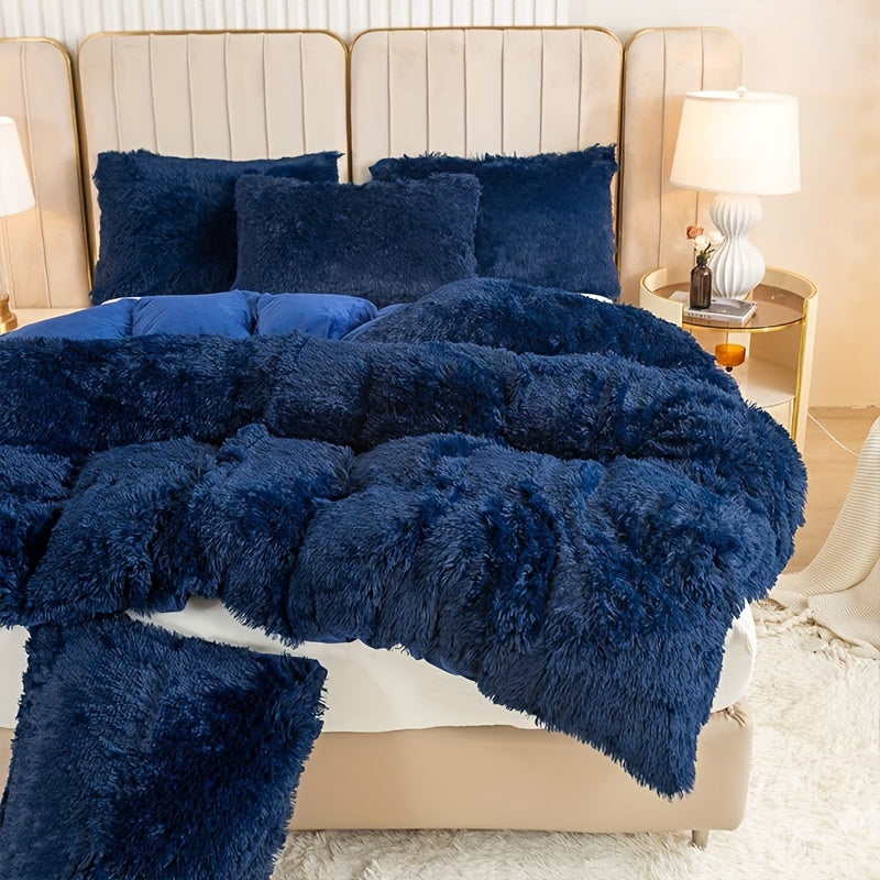 IndulgeNest - Ultra Soft Plush Duvet Cover Set with Zip Closure