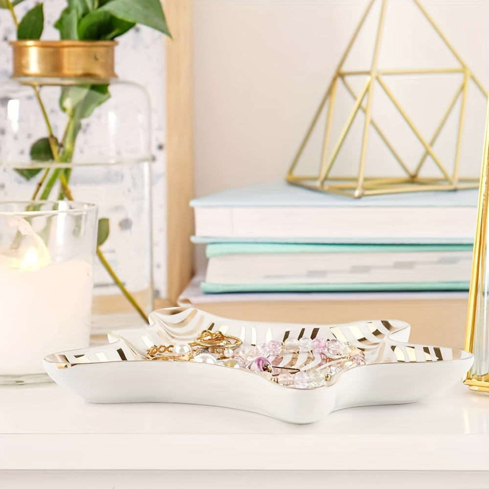 CeramicDish - Elegant Animal-Print Ceramic Trinket Dish