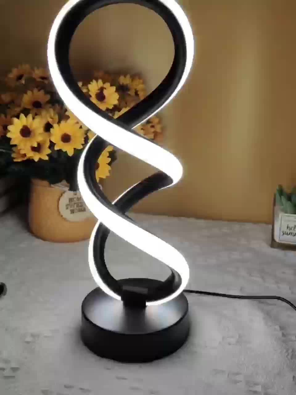 SpiraLux - Elegant Spiral Table Lamp with Adjustable Color