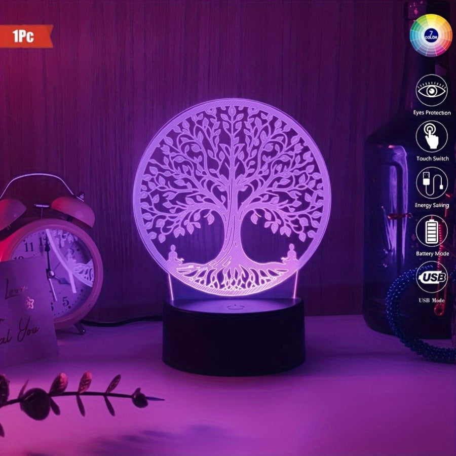 GlowTree Lamp - 3D Acrylic Night Light with USB Power